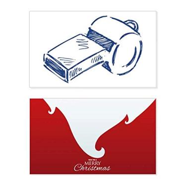 Imagem de Apito de futebol de desenho animado azul futebol feriado Feliz Natal Cartão de parabéns Mensagem de Natal