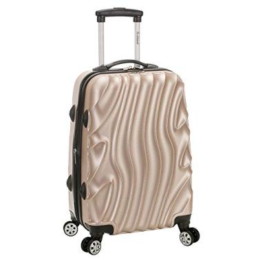 Imagem de Rockland Mala de rodinha expansível Melbourne Hardside, Onda dourada, Carry-On 20-Inch, Melbourne Mala expansível com rodas giratórias