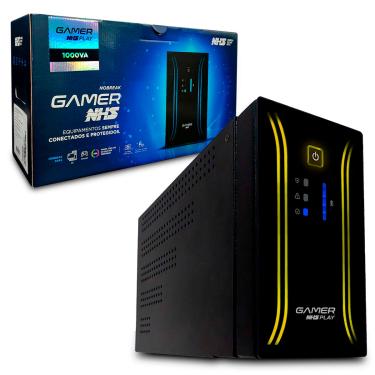Imagem de Nobreak Gamer NHS Play Senoidal 1000VA, Ent. Bivolt, Saída 220V, 6 Tomadas, RJ-45/USB - 91.G0.010002
