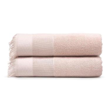 Imagem de Jogo De Toalhas De Lavabo P/ Bordar 2 Pçs Rosa - ARTEX