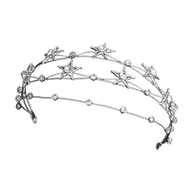 Imagem de Maybenice Acessórios de cabelo de casamento, tiara de cristal em forma de estrela, tiara de noiva, festa de casamento