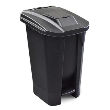 Imagem de Lixeira 120 Litros Preta Com Rodas, e Tampa Pedal Click 25749PM Arqplast