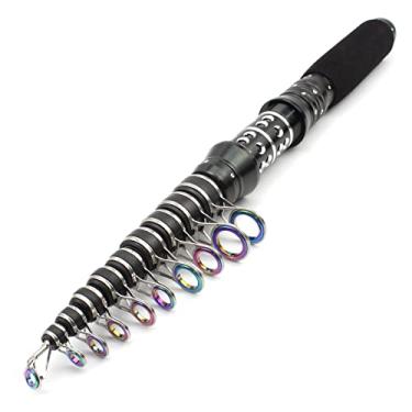 Imagem de Varas de pesca ultra curta carbono telescópica vara de pesca ação rápida ultraleve carpa surf vara giratória vara de viagem 1,8 m 2,1 m 2,4 m 2,7 m vara de pesca telescópica (tamanho: 1,5 m)