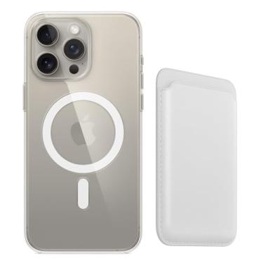 Imagem de Carteira Magsafe Porta Cartão Magnético + Capinha Capa Compatível Iphone 15, 15 Pro e 15 Pro Max Acoplamento Magnético em Couro (iPhone 15 Pro Max)