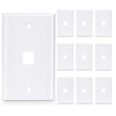 Imagem de Placa de parede Cat6 Cat5e Ethernet com 10 unidades (1/2/3/4/6 portas - para escolher), 1 Port