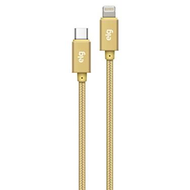 Imagem de Cabo USB Tipo-C para Lightning, 1 Metro, 3A, 15W, Revestido em Nylon Reforçado, Compatível com Dispositivos Apple, Dourado, TCL10BG, ELG