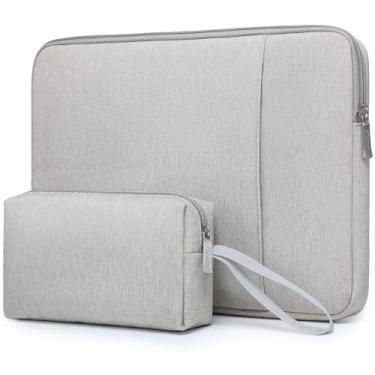 Imagem de HYZUO 13,3-14 Polegadas Capa para Notebook para MacBook Pro 14 M3/M2/M1 Pro/Max A2992 A2918 A2779 A2442 2021-2024, MacBook Air 13 2017-2012, 13,8/13,5 Surface Laptop 7-1, Laptop Case, Cinza claro