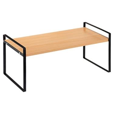 Imagem de PATIKIL Organizador de bancada de cozinha, prateleiras empilháveis de especiarias de cozinha de 40 cm, adequadas para mesa de cozinha, armário e despensa, preto