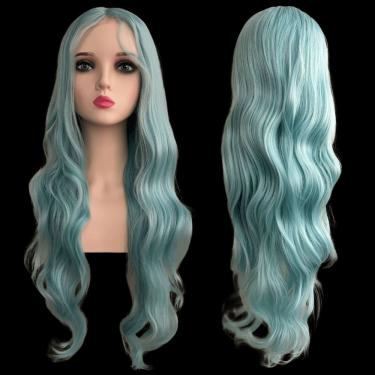 Imagem de Peruca Mini Lace Meio Lisa Ondulada Futura Azul Claro Bebê