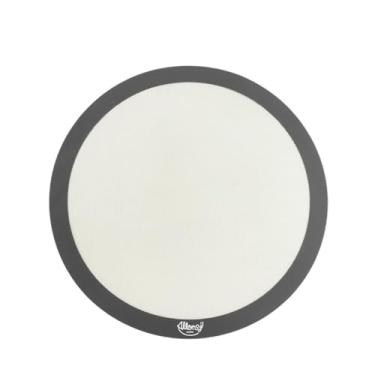 Imagem de Tapete Formato Redondo 38x38 Silicone em Fibra de Vidro Branco Cinza para Decorar