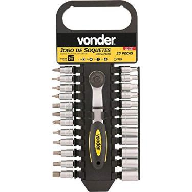 Imagem de Vonder, Jogo De Soquetes Sextavados Com Encaixe De 1/4", 4,0 Mm A 13,0 Mm, Com 25 Peças.