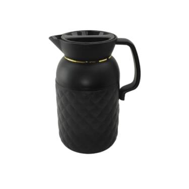 Imagem de Garrafa Térmica Café Chá 1 Litro Quente Plástica Tampa Rosca (Preto)