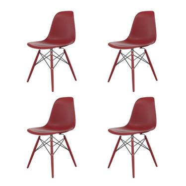 Imagem de Conjunto com 4 Cadeiras Eames Vermelho Falu Dsw Inj