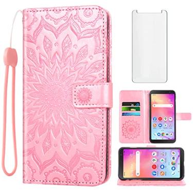 Imagem de Asuwish Capa de telefone para Alcatel TCL A3 A509DL Capa carteira com protetor de tela de vidro temperado e capa flip fina de couro girassol suporte para cartão acessórios de celular TCLA3 feminino