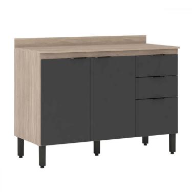 Imagem de Balcão Firenze com Tampo 120cm Avena/Grafito - Demóbile
