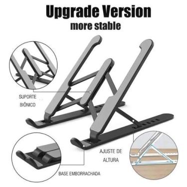 Imagem de Suporte Para Notebook 6 Alturas Ajustáveis Suporte De Notebook PRETO -