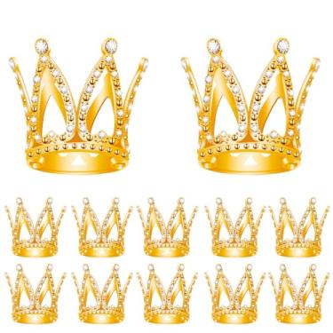 Imagem de MEMOVAN Crown Cake Topper 12pcs Mini Gold Crown Tiny Crown Tiara Cake Ornaments Mini Baby Crown Cake Cupcake Decoration for Wedding Birthday Baby Shower Queen Princess Cake Photo Party