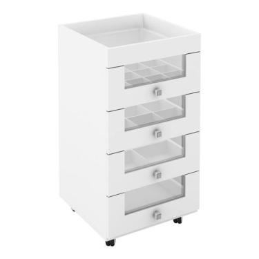 Imagem de Gaveteiro Carrinho de Maquiagem PE2009 MDP Branco G69 - Gran Belo