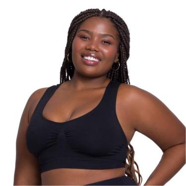 Imagem de Top Selene Plus Size Sem Costura Alça Larga e Conforto, Preto, X1