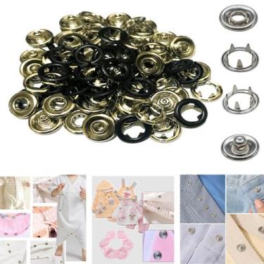 Imagem de Botoes De Pressão de metal TicTac Para Roupa de Bebê Body 50 Botao Tam