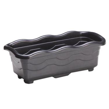 Imagem de Jardineira floreira preta media 37x17x14cm 3,5l de plastico - INJEPLAS