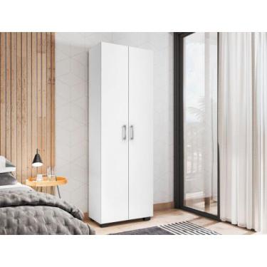 Imagem de Estante Livreiro 5 Prateleiras Cor Branco Com Portas Grandes - Móveis 