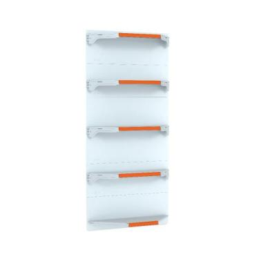 Imagem de Kit 5 Bandejas Para Gondola Canto 202 Fit 40/60 Branco Pe Laranja - Am