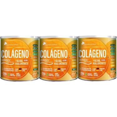 Imagem de Kit 3x Colageno Hidrolisado Verisol Frutas Tangerina 250g - Flora nati