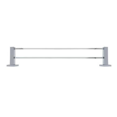 Imagem de Acessório Porta Toalha Barra Reto Duplo Banheiro Lavatório Quadrado Cr