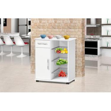 Imagem de Fruteira/Balcão/Bancada Mônaco 1 Gaveta e 1 Porta Com  Puxadores Croma