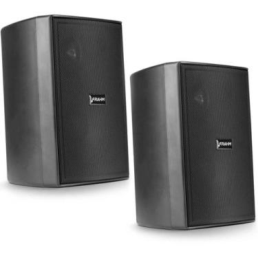 Imagem de Par Caixas de Som Passiva Frahm PS 200 New 60W 8 0hms Preta Com suport