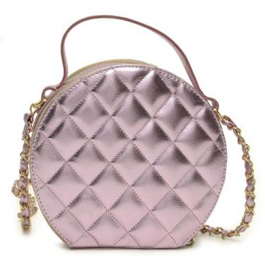 Imagem de Bolsa Feminina Transversal Napa Floater Isa - Miah, Metal rose, Único