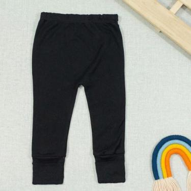Imagem de Calça para Bebê Suedine Com Pé Reversível Preto - Era Uma Vez, Preto, 