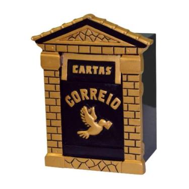 Imagem de Caixa de Correio Para Cartas Cristal Ouro Detras 15x23x30cm - Metal Mi