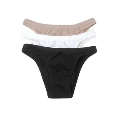 Imagem de Kit com 6 Calcinhas Tanga Trifil Ref. 4403, GG, Preto, Branco, Macadâm