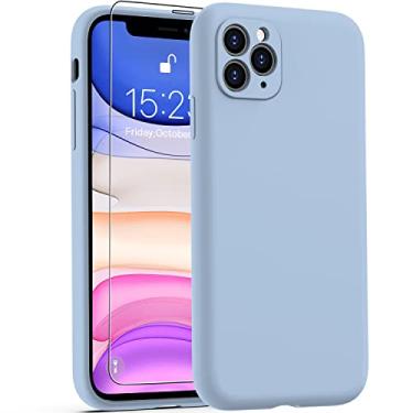 Imagem de Goodon Capa projetada para iPhone 11 Pro Max com protetor de tela - capa de câmera aprimorada - forro de microfibra macia - capa protetora de silicone líquido à prova de choque de 6,5 polegadas para