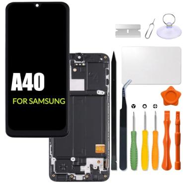 Imagem de Tela de substituição para Samsung Galaxy A40 com moldura para Samsung A405 A405F A405FN A405FM A405S Tela LCD Touch Display Digitalizador Montagem com Peça de Reparo