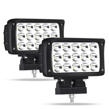 Imagem de Audak 2 unidades de 45 W lâmpadas LED feixe de ponto de 10 x 15 centímetros luzes de condução de LED off-road para off-road 4x4 picape trator ATV UTV
