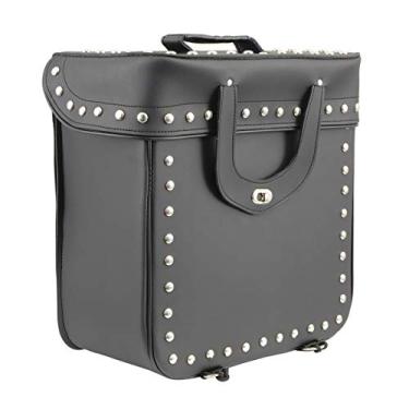 Imagem de Milwaukee Leather Bolsa para motocicleta SH582 preta média "cravejada" PVC Sissy Bar - média