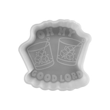 Imagem de Oh My, Good Lord Double Shot of Whiskey Bar Song Car Freshie Molde de silicone 9,4 x 10 x 2 cm Copos Dois Steppin Canção Lyrics Cocktail Drink