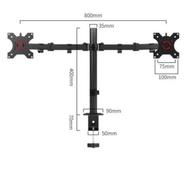 Imagem de Suporte Portátil Com Dupla Montagem de Mesa Para Monitor Com Bandeja P