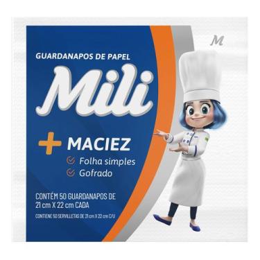 Imagem de Guardanapo de Papel Mili Pacote 50 Unidades 21 x 22 cm Folha Simples G