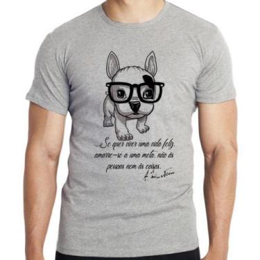 Imagem de Camiseta Cachorro Nerd frase Einstein Blusa criança infantil juvenil a