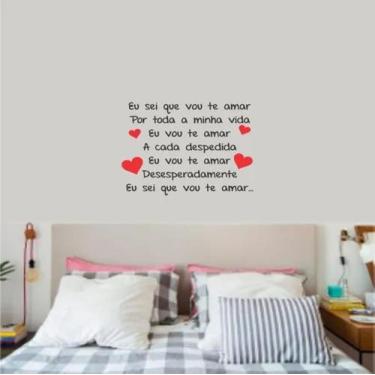 Imagem de Adesivo De Parede Cabeceira De Cama Frase Casal Musica - pinkie
