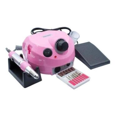 Imagem de Lixa Motor Porquinho Nail Master Prof Bivolt 35000 Rpm - OEM, Rosa