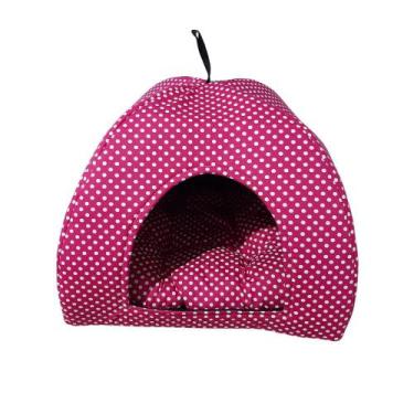 Imagem de Toca Cama Pet 2 Em 1 Almofada Caminha Iglu Cães Gatos Poá M - Luma Con