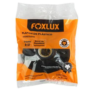 Imagem de Plafon de Plástico Preto Bocal Porcelana E27 Foxlux