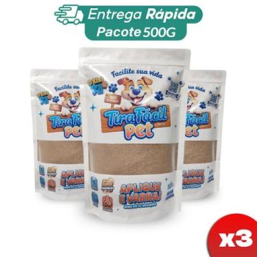 Imagem de 3x Pó Higiênico P/Cães e Gatos Tira Fácil - Seca e Absorve Cocô, Xixi,