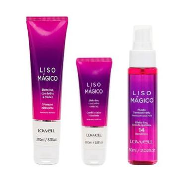 Imagem de Kit lowell liso magico shampoo+cond+fluido 60ml  2030
