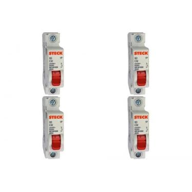 Imagem de Kit C/4 - Disjuntor Steck Din Unipolar 32A Sd61 C Sdd61C32
